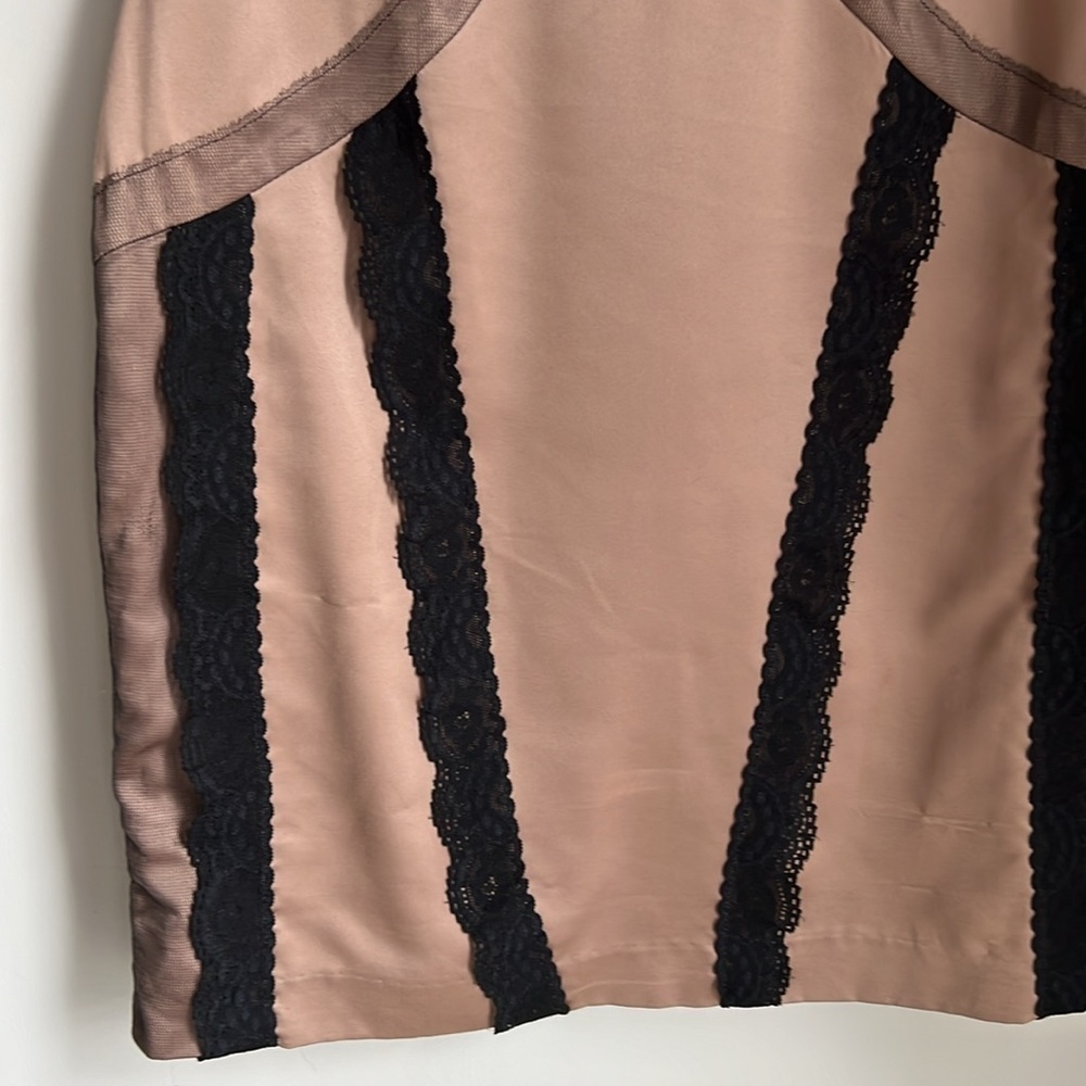 ASOS Champagne Satin Mesh Bodycon Dress - Picture 4 of 8
